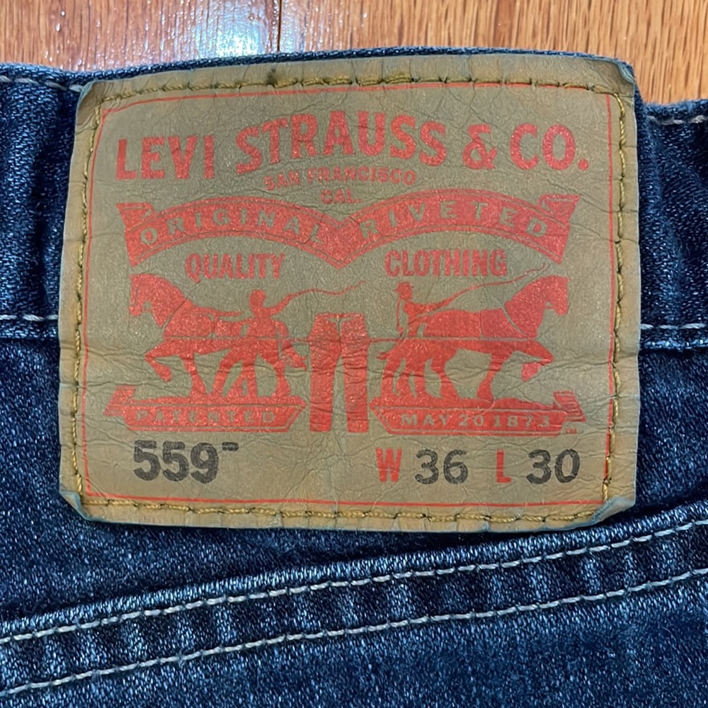 Levi’s 559 36 x 30 Mens Blue Jeans Pockets 100% Cotton - Picture 4 of 14